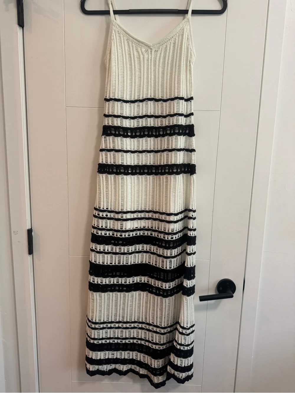 Abercrombie & Fitch Cream and Black Striped Knitted Dress